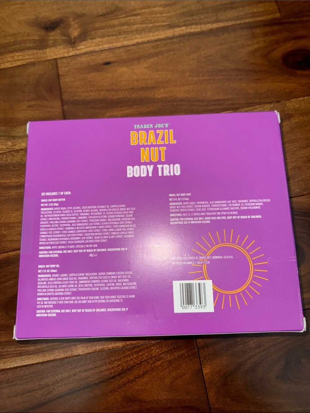 NWT Trader Joe’s Brazil Nut Body Trio- Scented Body Butter, Mist & Oil